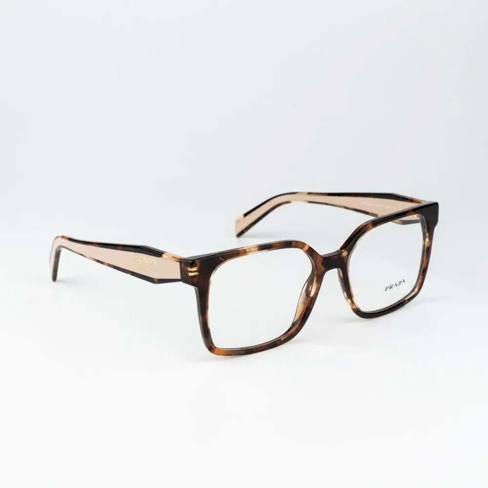 Prada Women Eyeglasses Havana Caramel Square PRB03V 07R1O1 NEW AUTHENTIC